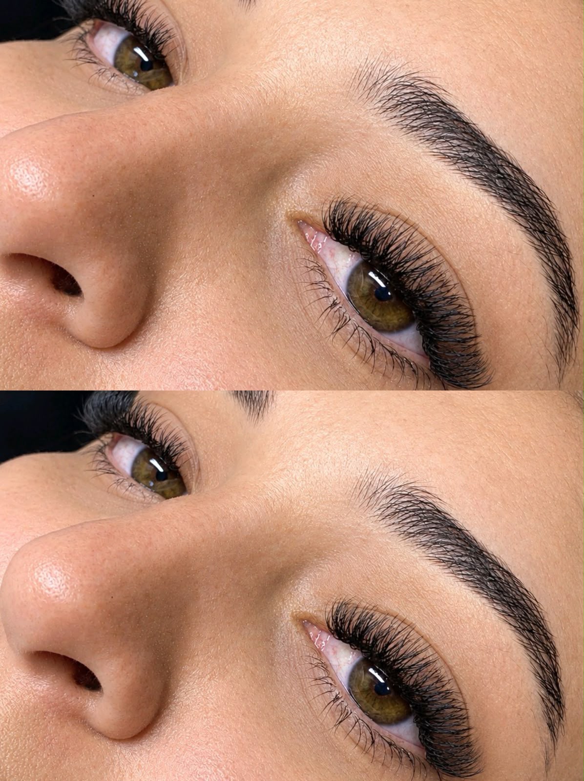 Extensão de cílios volume antes e depois do procedimento